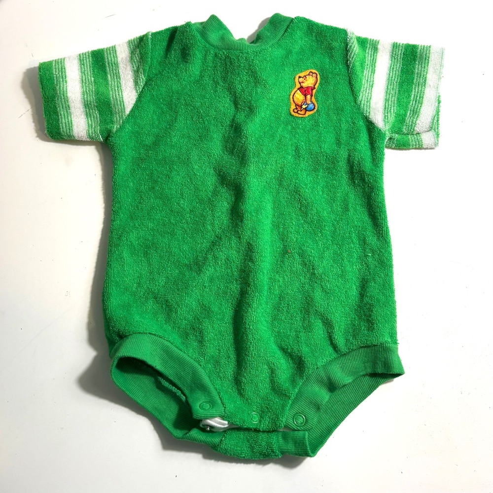 Disney Vintage Green Winnie the Pooh Terry Cloth Onesie in Size S